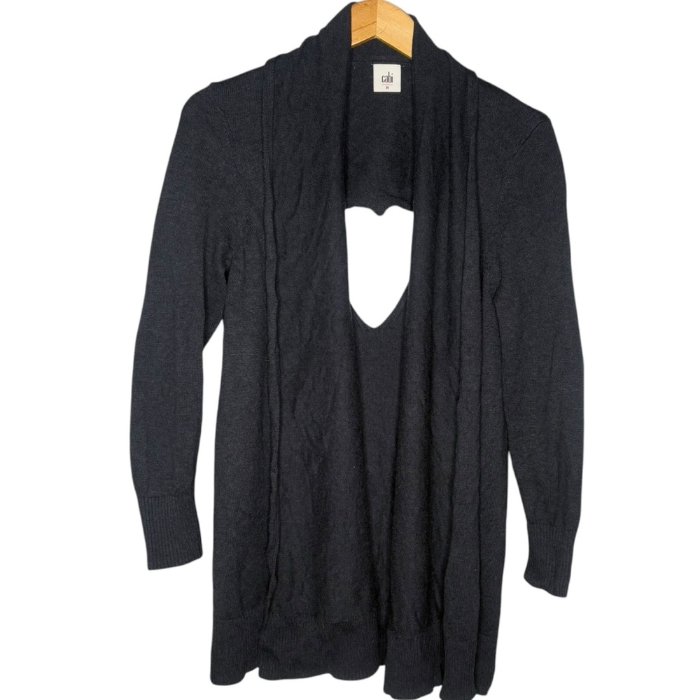 CAbi Victoria sweater navy blue cardigan Open Front women’s size medium - Picture 2 of 6